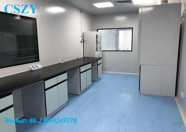 Customized School Steel Laboratory Work Benches With Hanging Cupboard