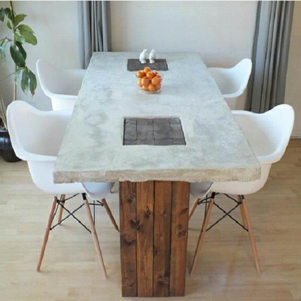 Casa Móveis Sala de estar moderna Mesa de concreto Mesa de café de concreto redonda branca