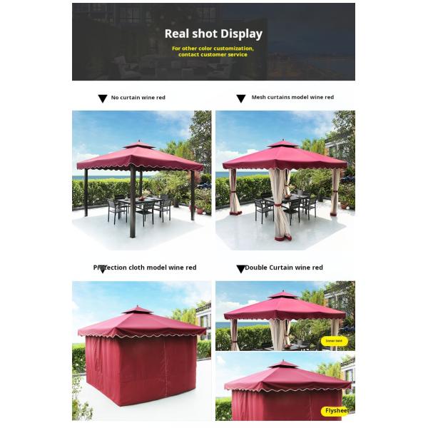 3*3M Outdoor Courtyard Gazebo With Steel Frame Anti Rust Coated