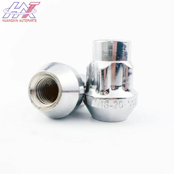 Steel Silver 3802 Car Wheel Lock Nut Set Anti-theft Nut Screw 7/16-20 Fine Thread 10 Grade for Hyundai Elantra 2007-2018