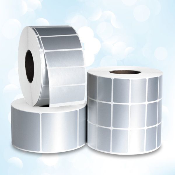 Blank Adhesive Matt Silver Polyester Label Roll For Thermal Transfer
