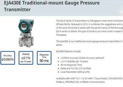 EJA430E Traditional Mount Differential Pressure Transmitter From Japan Original