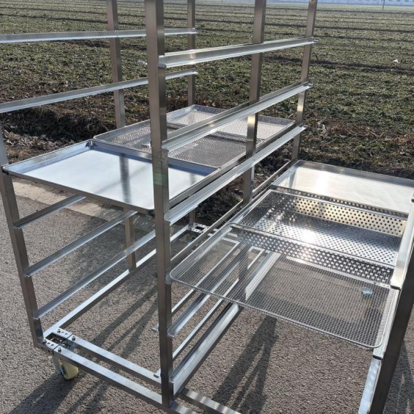 Commercial Kitchen 6 Tier 304 Stainless Steel Sheet Pan Baking Tray Drying Rack Trolley