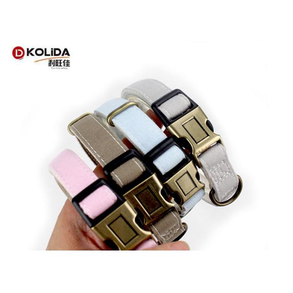 Kolida Canvas Adjustable Dog Collar Traction Rope Pink / Brown / Blue / Grey