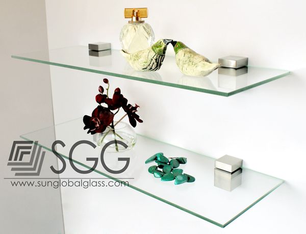 8mm clear glass used for shelf brackets