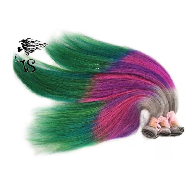 Stunning Rainbow Turkey Colored Human Hair Extensions 100% Non Remy Human Hair