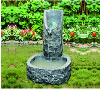 Rolling Granite Ball Fountain , Stone Sculpture Outdoor Garden Fountains