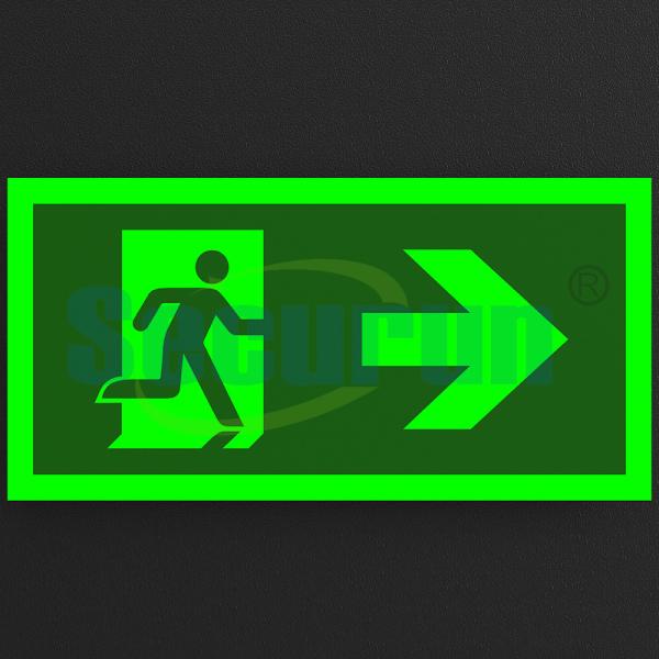 Custom Aluminum Photoluminescent Safety Exit Sign for Hotel Evacuation