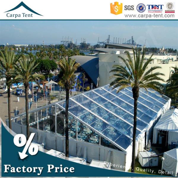 500 People Luxury Transparent Wedding Tent With Clear Roof 100% Waterproof