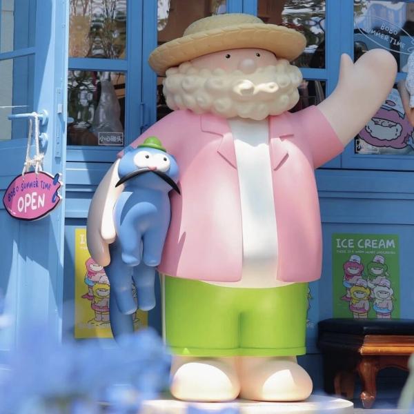 Eco-friendly Garden Decoration Life Size Fiberglass Ornament Model Outdoor Cartoon Rabbit Statue