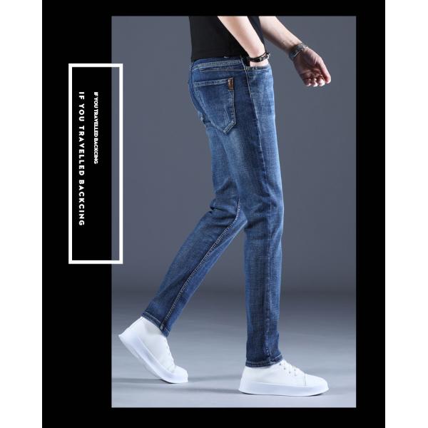 Men's Streetwear Jeans with Zipper Fly Printed Design and Pockets Special craft Washed