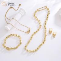 18k Diamond Zircon Jewelry Set Horseshoe chapeado ouro U geométrico