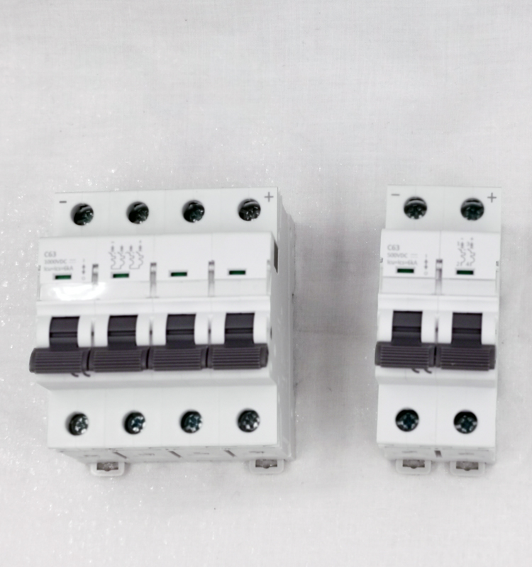 DC Mcb Circuit Breaker 6A to 63A Curve C IP20 DC MCB for Solar PV System 63A 4P 1000V DC
