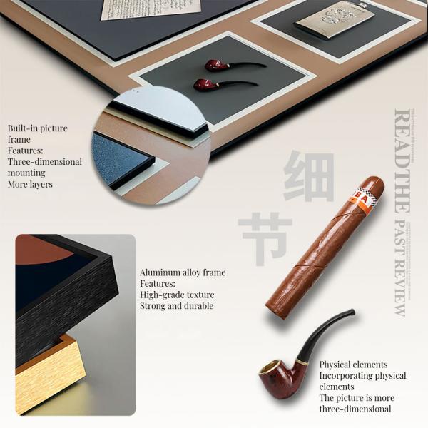 Modern 3D Artistic Cigar Painting Detailed Simulation Wall Murals for Interior