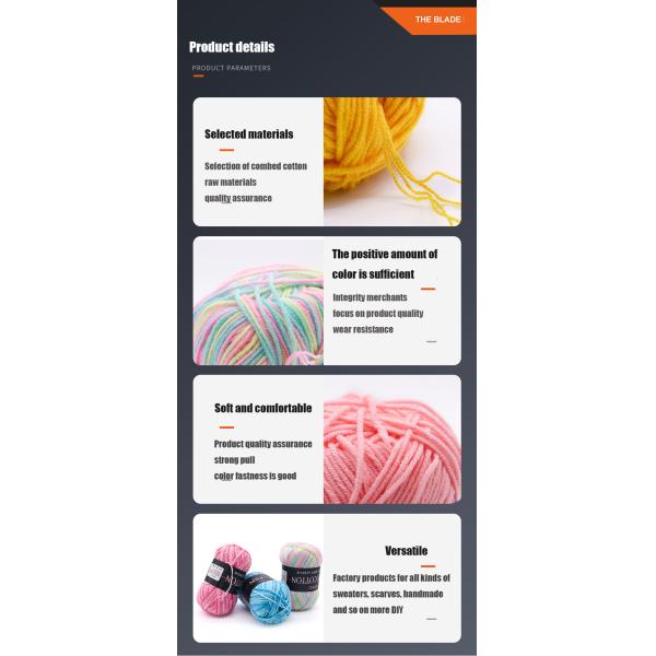 50 g de material Filamentos de lana de colores puros multicolores Hilados de leche de algodón Filamentos de tejido de lana