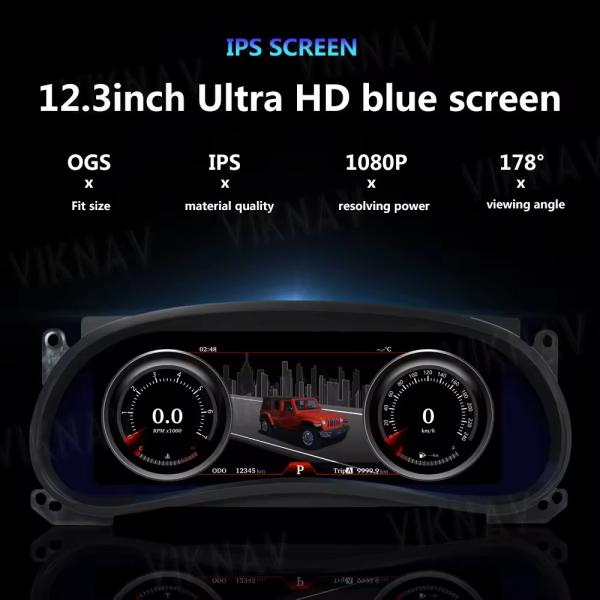 VIKNAV ODM 12.3 Inch Digital Dash Cluster Speedometer For Jeep Wrangler 2011-2017 LCD JK