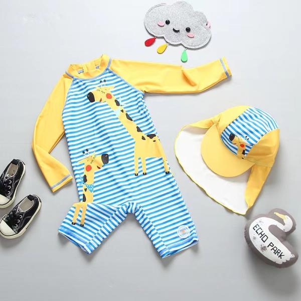 O roupa de banho dos meninos de nylon da poliamida ajustou um tampão de natação mais novo do roupa de banho dos meninos de SPF50+