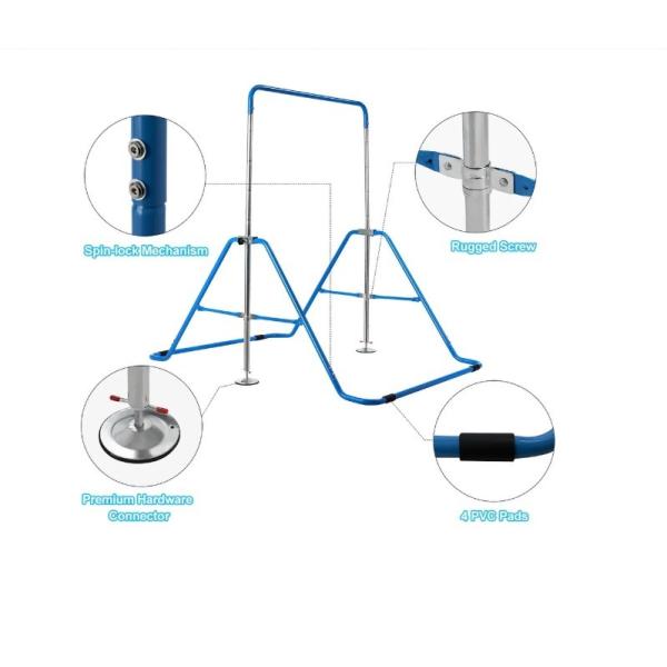 Expandable Gymnastics Training Bar Adjustable Junior For Kids Hanging Swinging Climbing