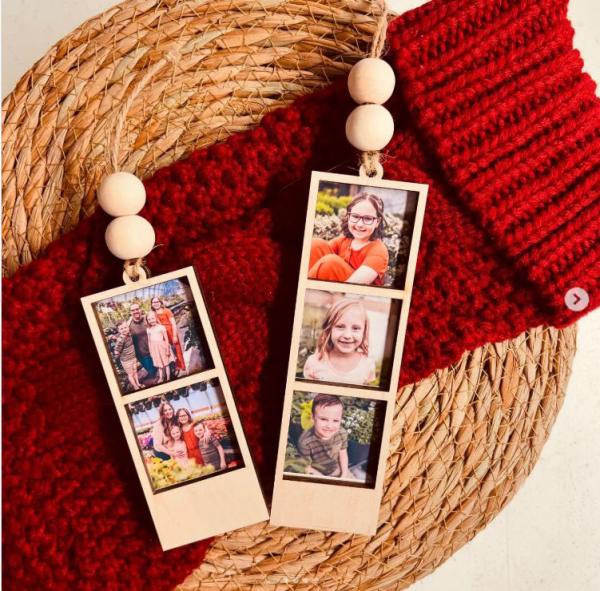 Cadre photo en bois par sublimation, à suspendre, à faire soi-même, souvenir, décoration de Noël, décoration intérieure