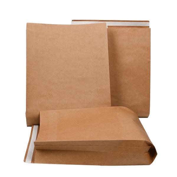 Eco Friendly Recycled Kraft Paper Bags Side Gusseted Paper Bags Durable