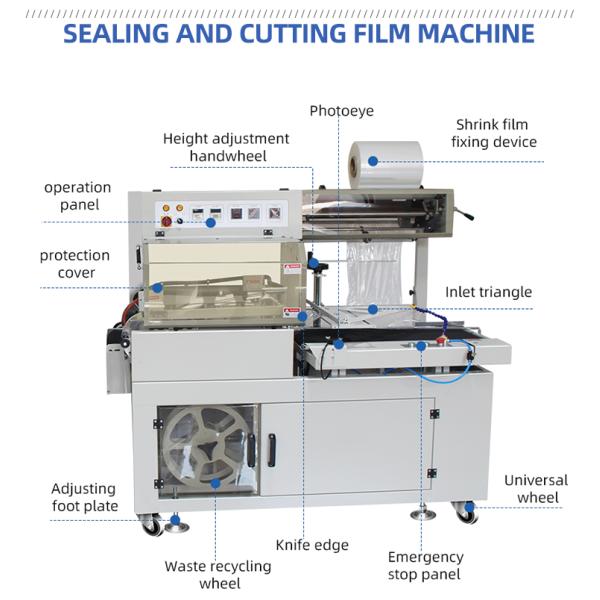 450L Automatic L Type Sealing Shrink Luggage Wrapping Machine for Customer Requirements
