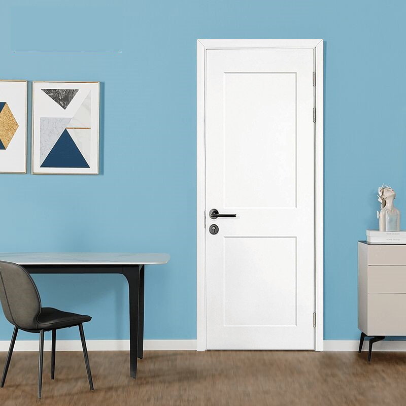 Interior Design Picture Soundproof White Wpc Solid Door Sheet Board Raw Material Frame Branded  for Bathroom with Smart Lock