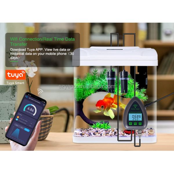 Wifi Online Digital PH Meter 5 in 1 GS&TEMP&PH with 0-19900ppm TDS and 0-199.0ppt Salinity for Aquarium and Hydroponics