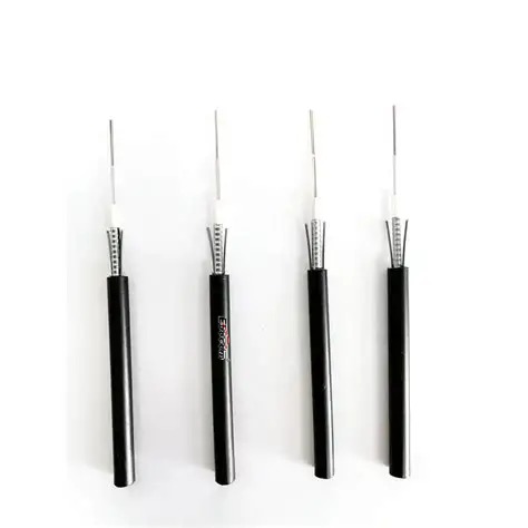 Durable Outdoor Fiber Optic Cable GYXTW with Central Loose Tube Structure, PE Outer Sheath, and Double-Sided Coated Plastic Steel Strip for Aerial and Duct Installation