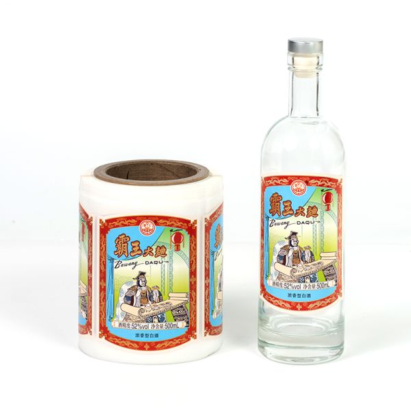 Logo Printing Coated Paper Adhesive Label Personalized Glass Bottle Clear Sticker Printing on Roll