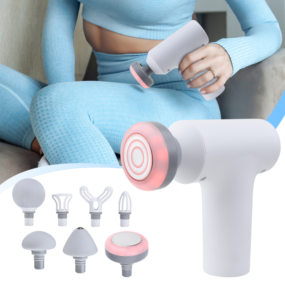 Mini Massage Gun  Fascial Gun Massager Pocket Size White Deep Tissue Massager Gun for Muscle Relaxation