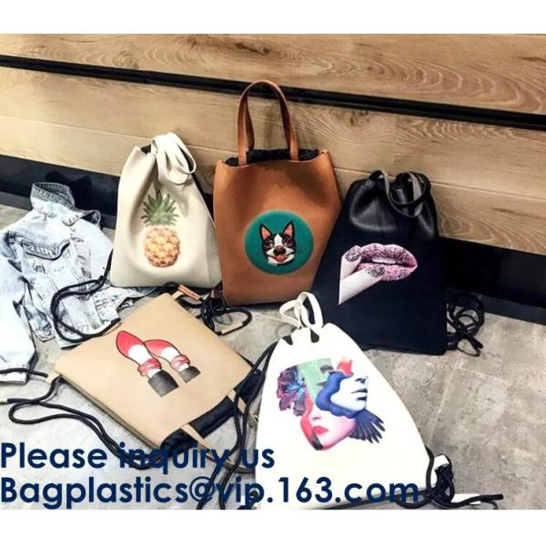Leather Backpack Women Drawstring Bag New Travel Bag PU Backpack Women Party School Bags For Teenagers, bagease package
