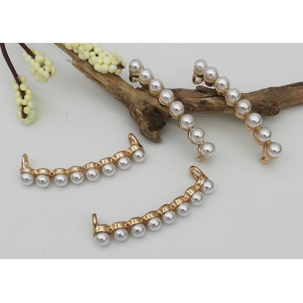 Arched Crystal Ivory Faux Pearl Rhinestone Buttons Chair Sash Ribbon Embellishment Accessories