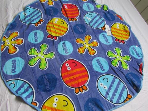 Children Summer Beach Towel Round Circle Beach Towel 100% cotton Reactive Cartoon Printing