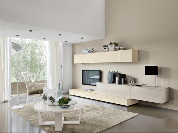 Easy Cleaning Modern Low Profile Media Console Painted Finish Moisture Proof