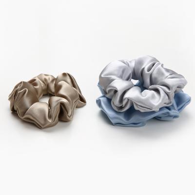 Large 22mm Mulberry Silk Scrunchies Set Custom Logo White Hair Ties