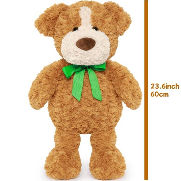 Large Size 24in Brown Stuffed Puppy Dog Plush Toy for Kids Soft  Oem Customizable PP Filled Perfect Gift for Children