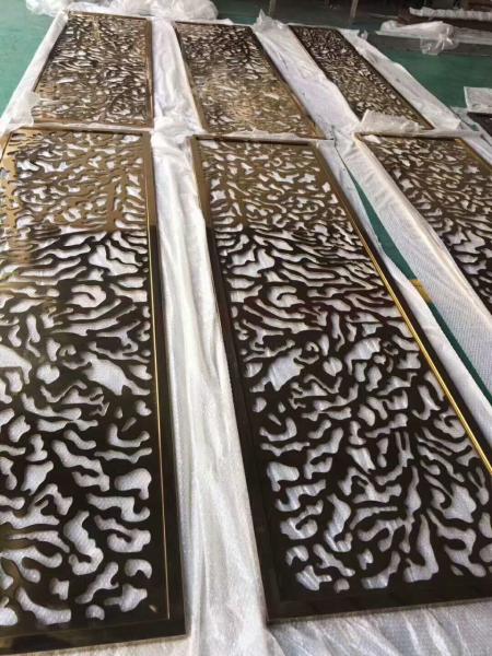 China Rose Gold Decorative Stainless Steel Metal Partition Room Divider Factory