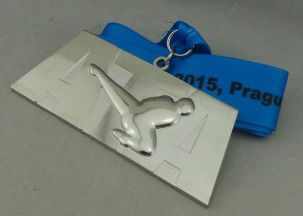 OEM ODM Karate Medals Zinc Alloy Material With Silver Plating Professional