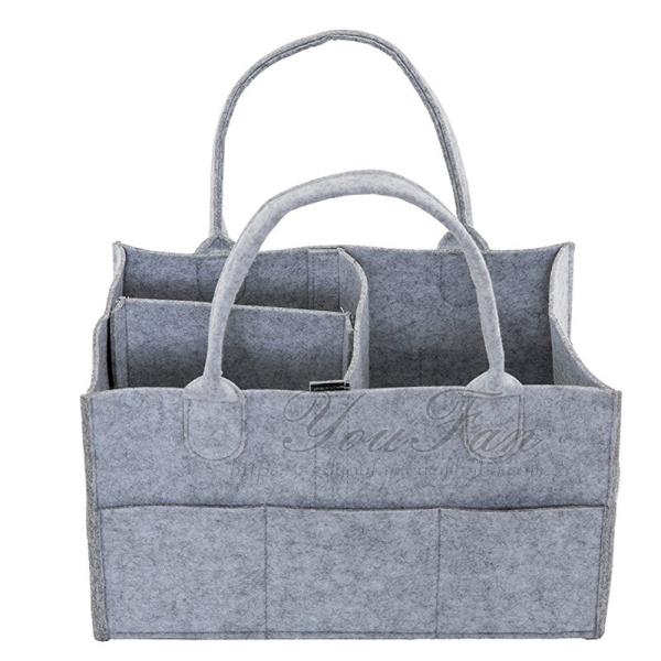 Eco Friendly Felt Baby Diaper Organizer Caddy For Travel / Outside Walk
