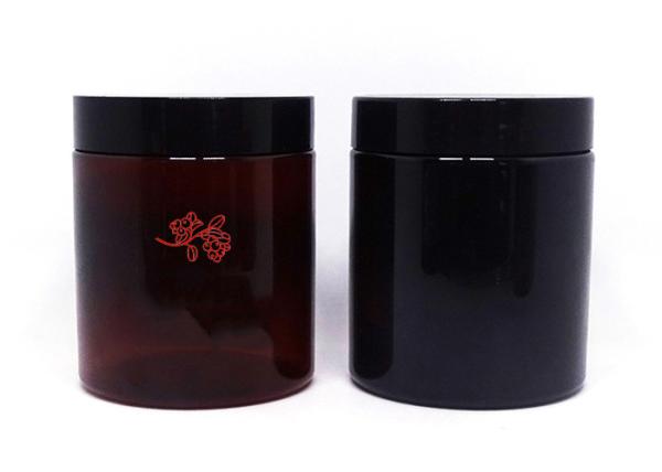Custom Logo Print 8 Oz Plastic Cosmetic Jar Amber Brown Color Empty Hair Pomade