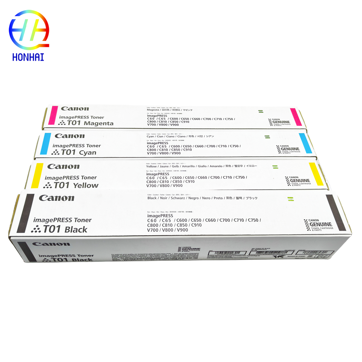 Original OEM Canon Toner Cartridge Set CMYK High-Capacity for imagePRESS C60 C65 C650 C700 C710 C750 C800 C810 C850 C910