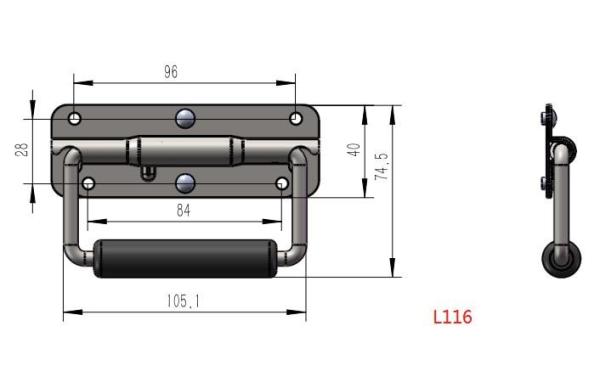 Electroplating Rubber Grips Heavy Duty Surface Mount Spring Loaded Handle