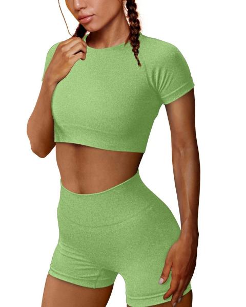                  Hot Sale Sports Yoga Clothing Gym Fitness Wear High Waisted Workout Shorts Custom Yoga Set             