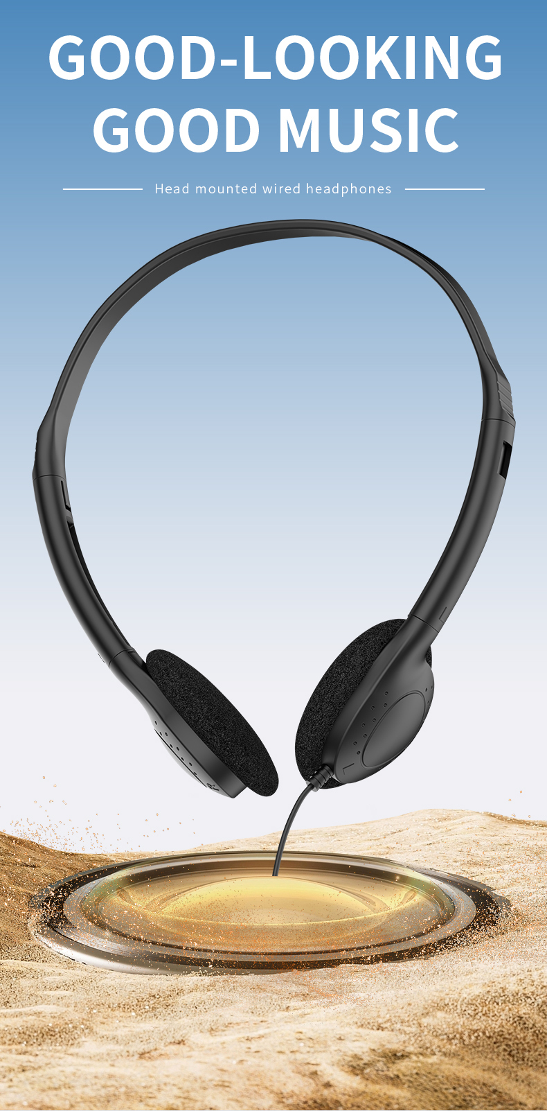 857 Lightweight wired in headphones, 3.5mm jack/C-type plug can be customized for stereo headphones, OEM/ODM customized multi-color headphones, suitable for laptops in aviation museums, school offices