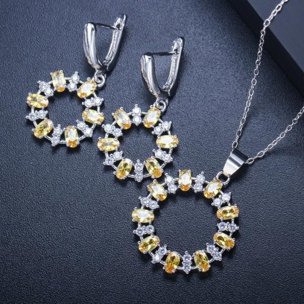 CZ Earrings for Women Crystal Nacklace Jewelry Female Accessories Jewelry Wedding Jewelry Sets