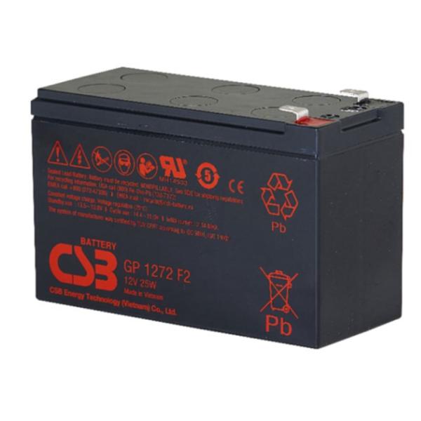 CSB GP1272 F2 12V 25W High Performance Maintenance-Free Valve Regulated Lead Acid Battery