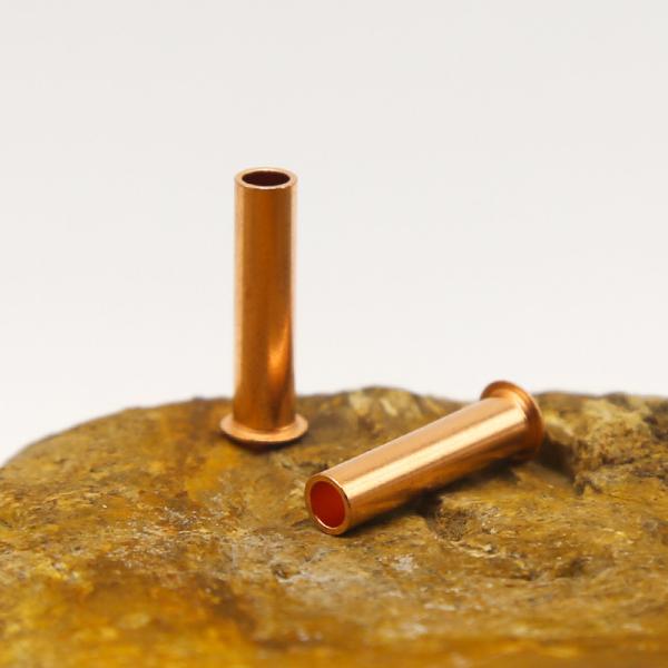 Customized Solid Copper Hollow Rivets Hot / Cold Heading Crafts