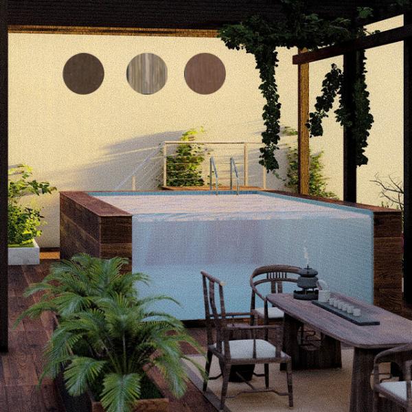 Alta transmissão de luz portátil habitação modular de transporte de contêineres piscina para jardim