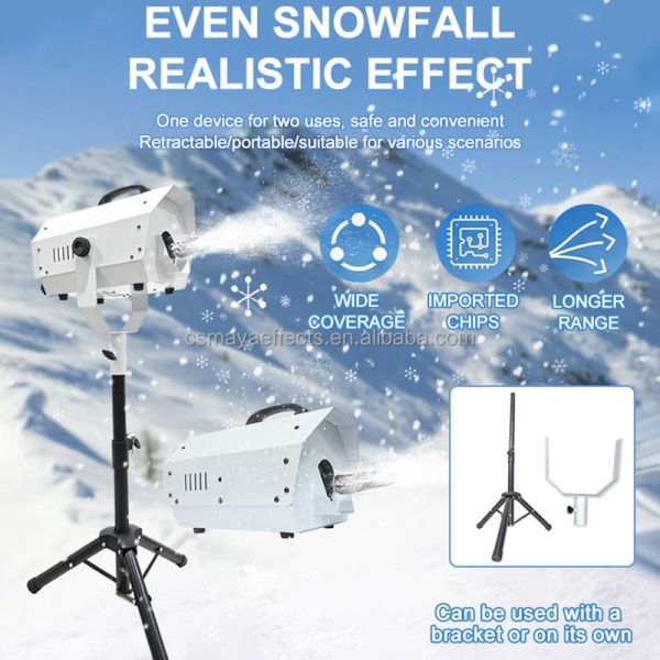 Portable 500W High Power Snowflake Machine with 30 Square Meters Coverage and Remote Control for Indoor/Outdoor Events