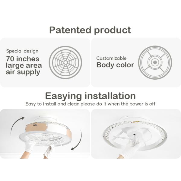 1stshine Ventilador de teto interior Design moderno para tetos baixos Poupança de energia Vento natural